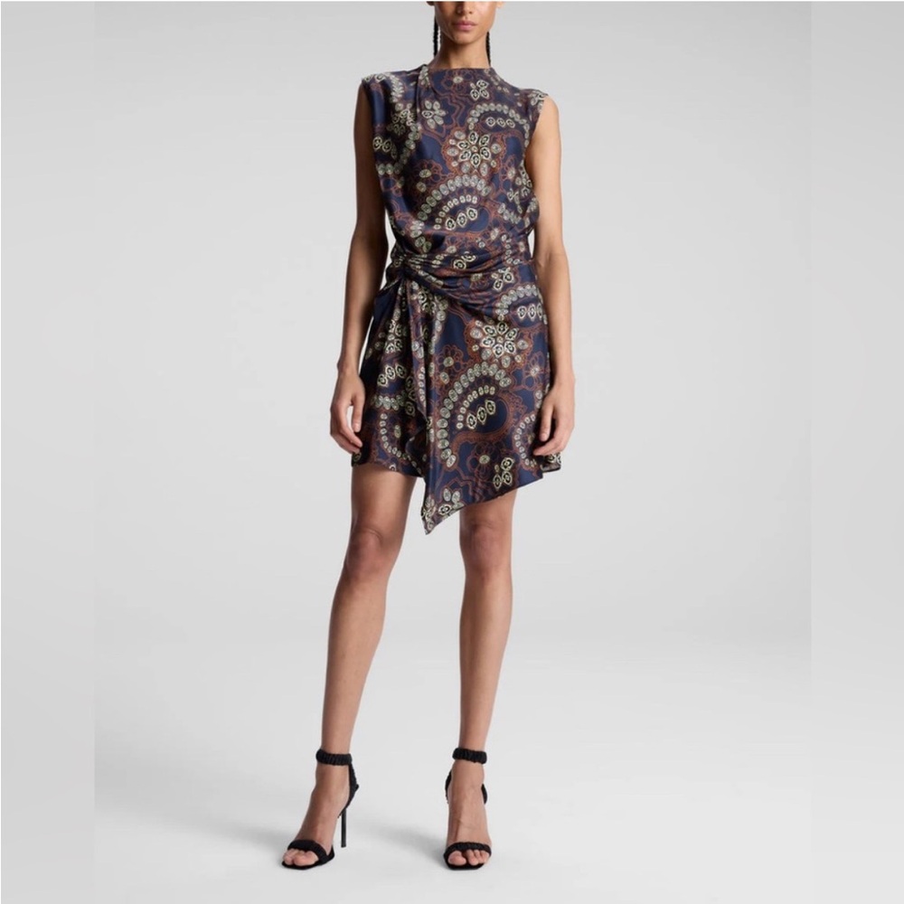A.L.C. Dion Printed Mini Dress In Navy/Cream